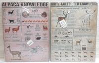 2 New Animal Knowledge Metal Signs