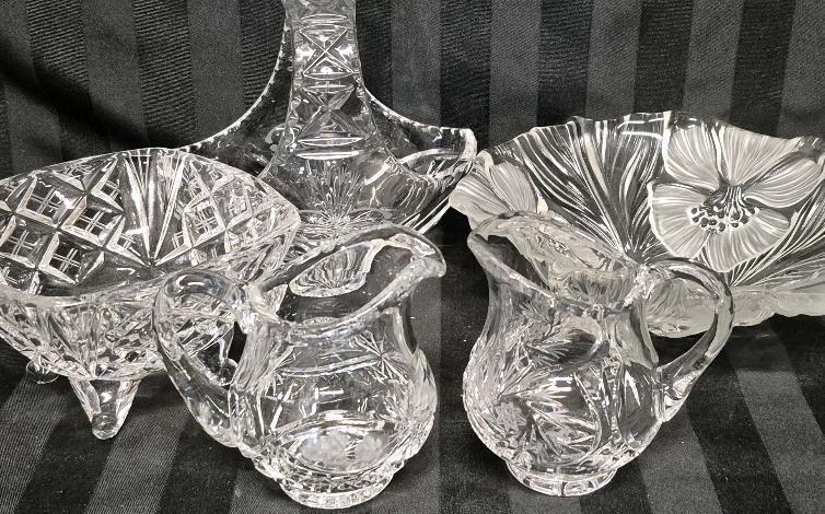 5 Vintage Crystal & Glass Dishes