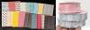 18 New 8" &times; 6" Felt-Back Patterned Vinyl Pieces: Fun Fruit & Glitter + 2 Rolls of Fabric Tape + Roll of Pink Glitter Ribbon