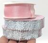 18 New 8" &times; 6" Felt-Back Patterned Vinyl Pieces: Fun Fruit & Glitter + 2 Rolls of Fabric Tape + Roll of Pink Glitter Ribbon - 4