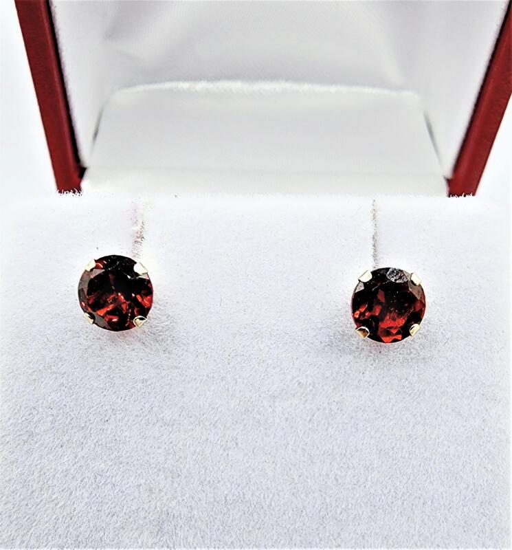 10KT Yellow Gold Natural Garnet (3.10ct) Earrings, Retail $450.00.