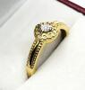 Gold Plated Sterling Silver Natural Diamond (0.01ct) Ring, Size 8, comes with APPRAISAL $300.00. - 2