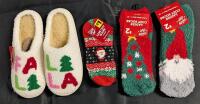 New Size 5-6 Ladies Slippers & 3 Pairs Socks (Size 4-10 Ladies)