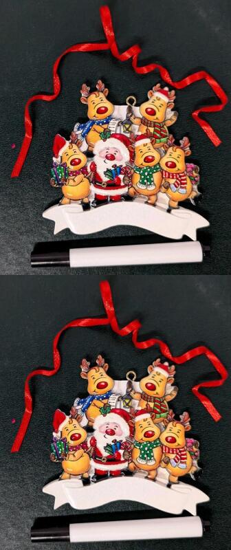 2 New Customizable Christmas Ornaments, 3.5" &times; 3.15"
