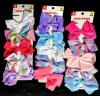 15 New Fabric Bow Hair Clips, 5" Across
