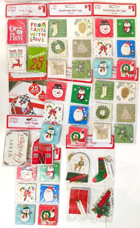 8 New Packages of 12 Gift Tags + 25-Piece Gift Tag Craft Kit