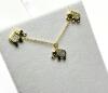 Gold Plated Sterling Silver CZ (0.25ct) Elephant Earrings and Necklace set, With Appraisal $200.00. - 3
