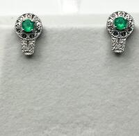 Sterling Silver Natural Chrome Diopside (0.65ct) with CZ (0.15ct) Earrings, W/A $260.00.