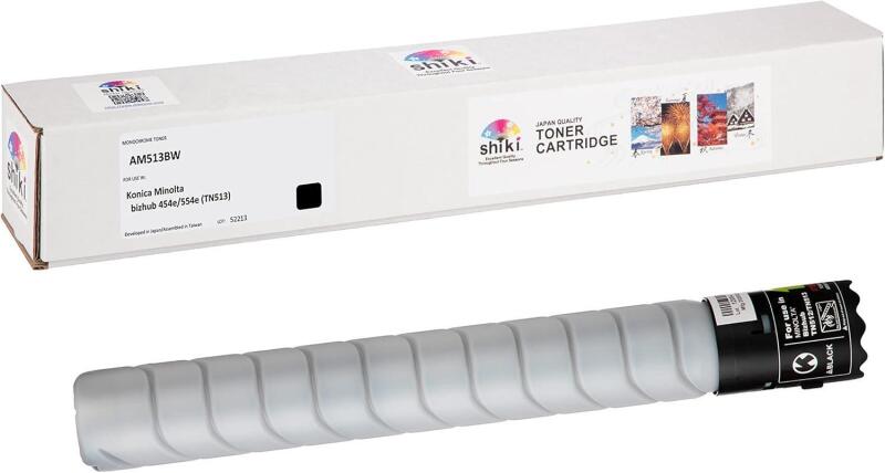 New SHIKI Compatible Toner Cartridge Replacement for Konica Minolta bizhub 454e 554e TN513 A33K031 (Black, 24400 Pages) Monochrome