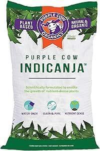 New ( small tear) Purple Cow Organics IndiCanja 1 Cubic Foot Bag, Organic Living Soil, Clean & Natural Plant Based Water Only Super Soil for Professional Indoor & Outdoor Growers