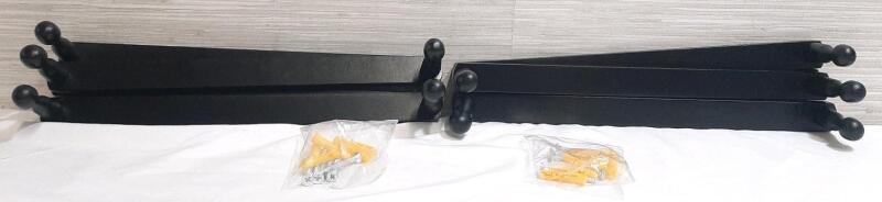 2 New Wooden Accordion Hat Racks w/ Installation Pieces | Measures 45" Long Fully Extended