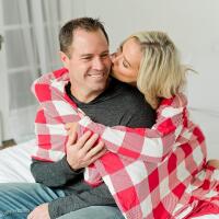 New Soft Oversized Throw Blanket -Retail $160 Super Cozy Adult Size Large Swaddle Blankets for Bed, Sofa, Couch - Lightweight Jersey Knit Comfort Throws 57x72 Inch Long (Red Buffalo)