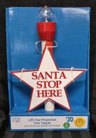 New LED Star Projection Tree Topper 13" Tall - Pricing on Box in USD