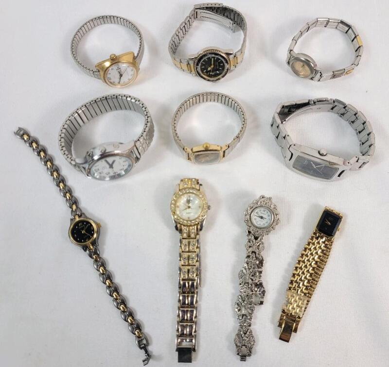 Ten (10) Women's Watches . Various Brands , Sizes & Designs . All Untested .