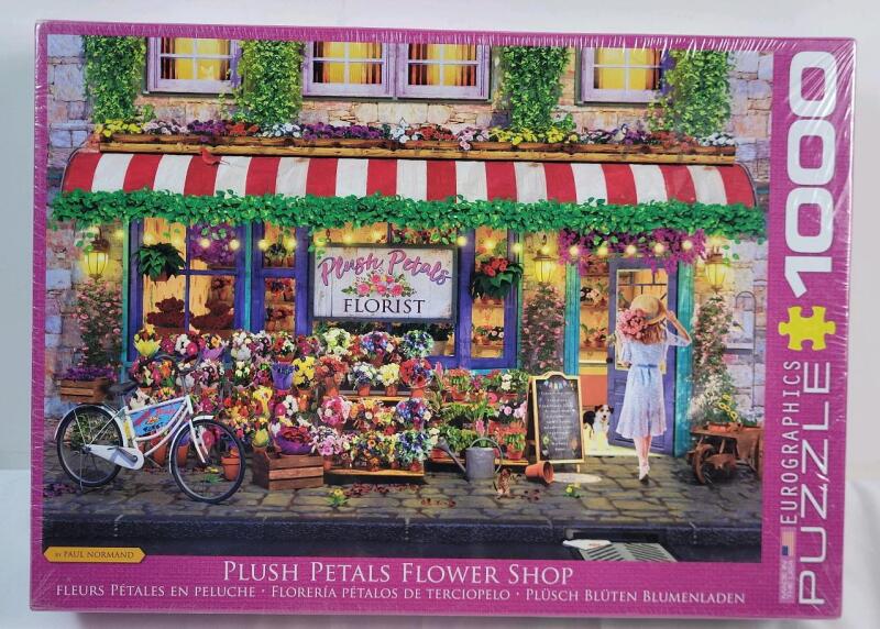 New , Sealed - " Plush Petals Flower Shop " 1000pc. Puzzle