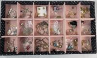 38+pcs. Women's Jewelry w/Jewelry Box . Necklaces , Brooches & Earring Sets