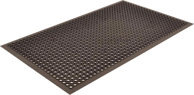 New NoTrax 3' x 5' Anti-Fatigue Lightweight Restaurant Rubber Floor Mat with Drainage Holes, Beveled Edges, Non-Slip Mats, Black, T30 Competitor, T30S0035BL