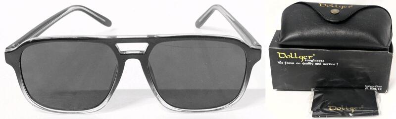 New Dollger Retro Aviator Sunglasses With Soft Case & Cleaning Cloth