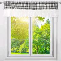 New VUDECO Buffalo Check Curtains Farmhouse Kitchen Curtains Buffalo Plaid Curtains Black and White Valances for Kitchen Window Buffalo Plaid Decor Kitchen Plaid Curtains 59" &times; 18" Black and White