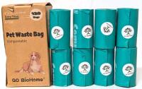 120 New COMPOSTABLE PET WASTE BAGS, Extra Strength, 9" &times; 13" Each