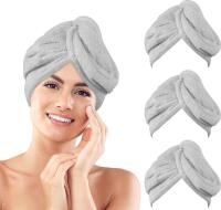 New 3-Pack Graunton Anti-Frizz Microfiber Hair Towel Wraps, 10&rdquo;x26&rdquo; Super Absorbent Hair Turbans, Perfect For Curly, Long, Thick Hair