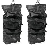 2 New Folding Shower / Travel Caddies With 4 Removable Mesh Zippered Bags Each, 8.5" &times; 21" Long (Unfolded)