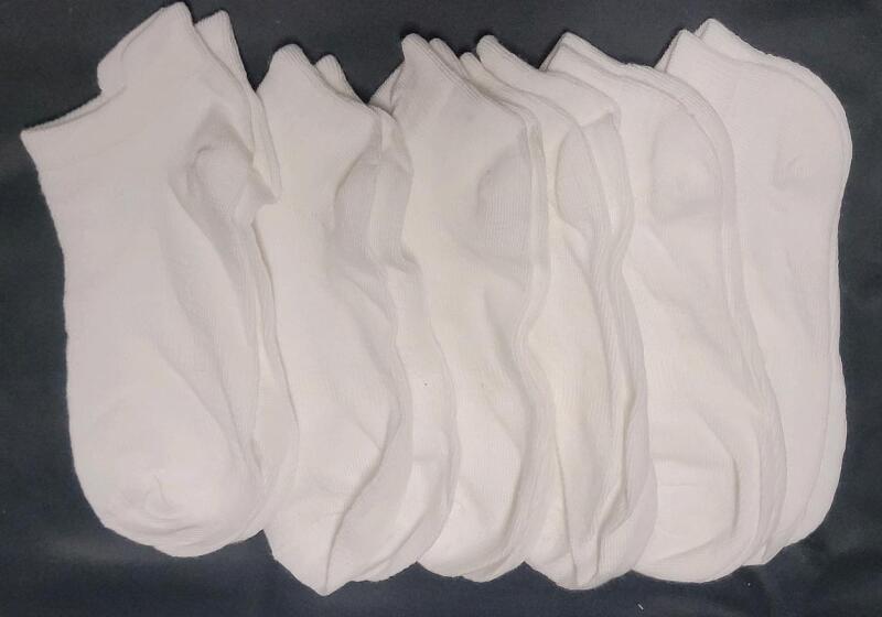 New 6-Pairs Women's Sz. 5-8 White Ankle Socks