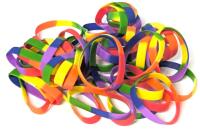 48 New Bright & Colorful Rainbow PE Silicone Bracelet Bands