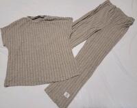 New - Women's Sz. Medium Shein Classic Wear Fleece Pajama Set , Beige