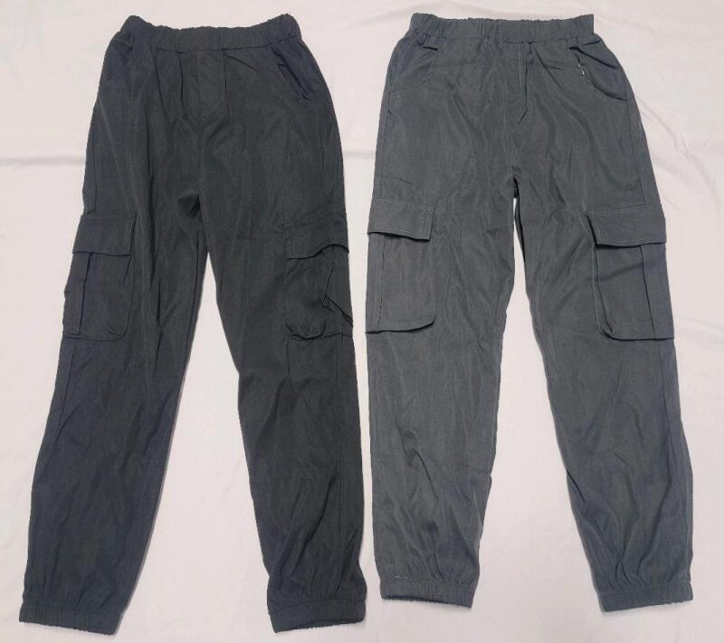 New - Kids Sz. 18"&times;20" Black & Grey Track Pants .