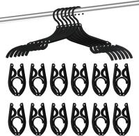 New 12 PCS Travel Hangers Cruise Ship Essentials Portable Folding Clothes Hangers Travel Accessories Foldable Clothes Drying Rack (Black)