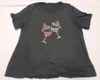 New Women's Sz. 2XL Shein Curve Holiday Top , Black