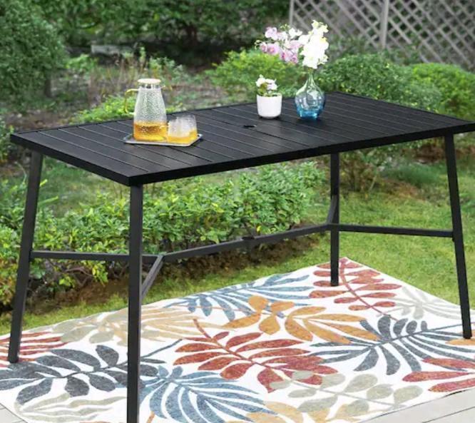 As New in Box Phi Villa patio dining table, model numbers PV-451 and PV-451-S, Black