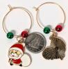 9 New Pairs Christmas Pierced Earrings : 3&times; Classic Grinch Studs & 6&times; Charmed Hoop Earrings Up To 2" Long - 3