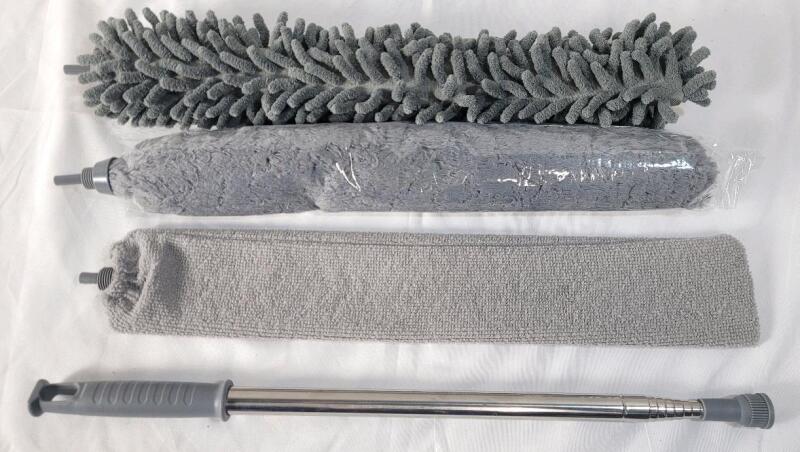 New 4pc. Telescopic Wand Dust Cleaner w/3 Attachments . Wand Extendable Upto 8ft.