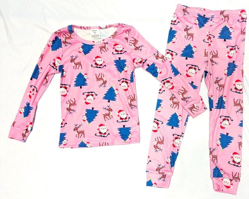 New Size 5Y Kids 2-Piece Christmas Snug Fitting Pajama Set