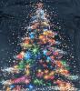 New Size 2XL Women's 3/4 Sleeve Christmas Tree Lights Graphic Top With Front & Back Print - 2