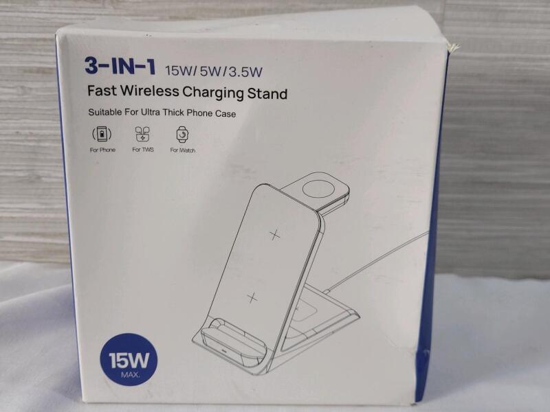 New - kpon 3-in-1 Fast Wireless Charging Stand .
