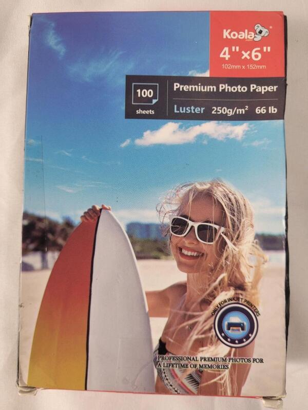 New - Koala 4"&times;6" Premium Photo Paper , 100 Sheets . For Inkjet Printers