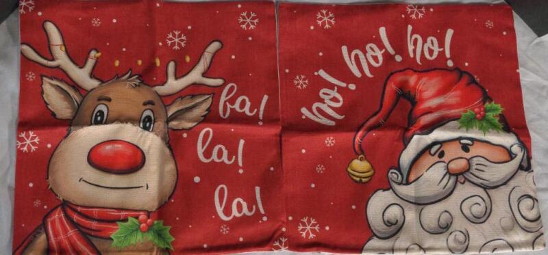 4 New Christmas Themed Pillow Cases, Merry Christmas, Santa and Rudolph!