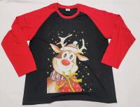 New Unisex Sz. Large Christmas Reindeer Long-sleeved Shirt .