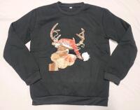 New Unisex Sz. Large Rudolph The Red Nose Reindeer Sweater , Black