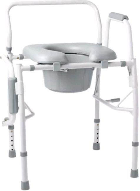 New Drive Deluxe Steel Drop-Arm Commode with Padded Seat, Retail's for