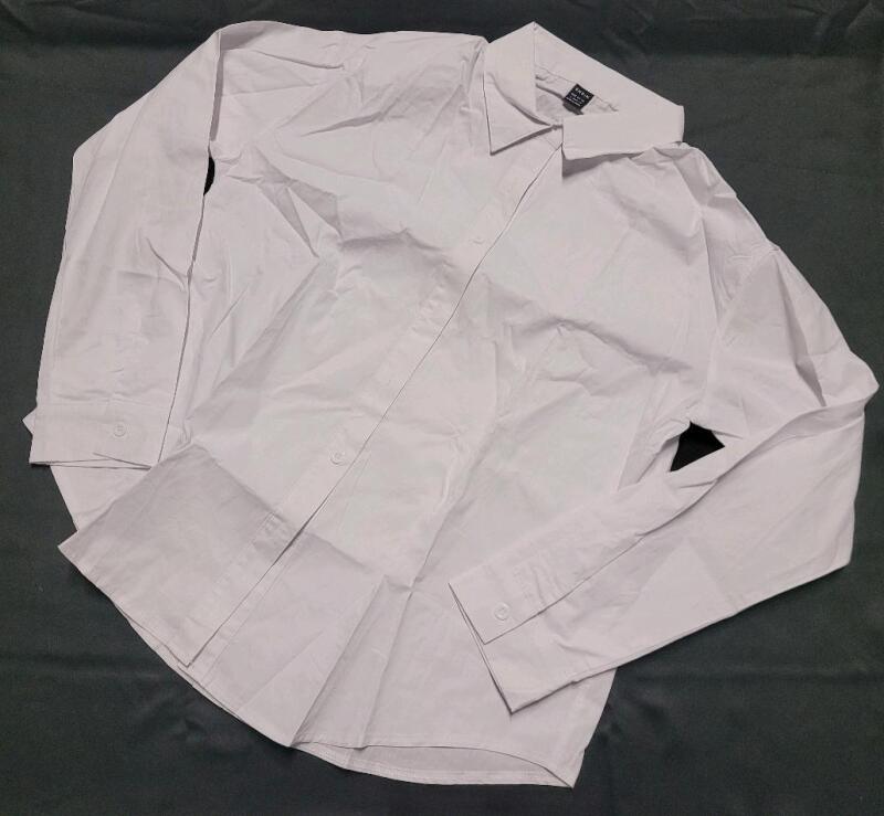 New Women's Sz. Largw Shein White Blouse Button-Down