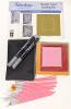 New Crafts : Fabulous Folded Cards' Shutter Card Cutting Die 6" &times; 5⅞", 2 Overseas Grey Watercolor Paint Pens, 8 Magnetic Adhesive Photo Backs, 3 Packs of Multicolor Origami Paper (2.75" &times; 2.75" to 4.75" &times; 4.75") & 15 Paint Brushes