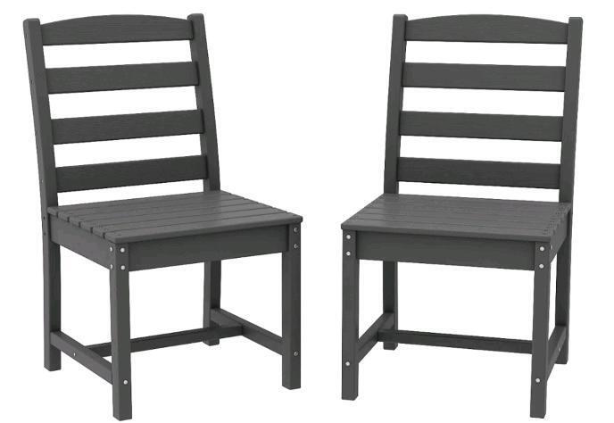 New Ophelia and Co Set Of Two 18.5W Patio Dining Chairs, Dark Brown, Retail's for $209.99