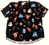 New Size 4XL Men's Christmas Short-Sleeve Button-Up Shirt