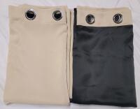 New -Pair Beige / Black Black-Out Curtains . Each Section Measures 50"&times;82" . Beige on one side, Black on the other