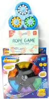 3 New Games: Electronic Simon Says-Style Music Melody Game, Classic Rope Puzzle Game, & One of Those Diabolical Ball-Swapping Games (Double-Sided) - Works As A Fidget Spinner, Too!