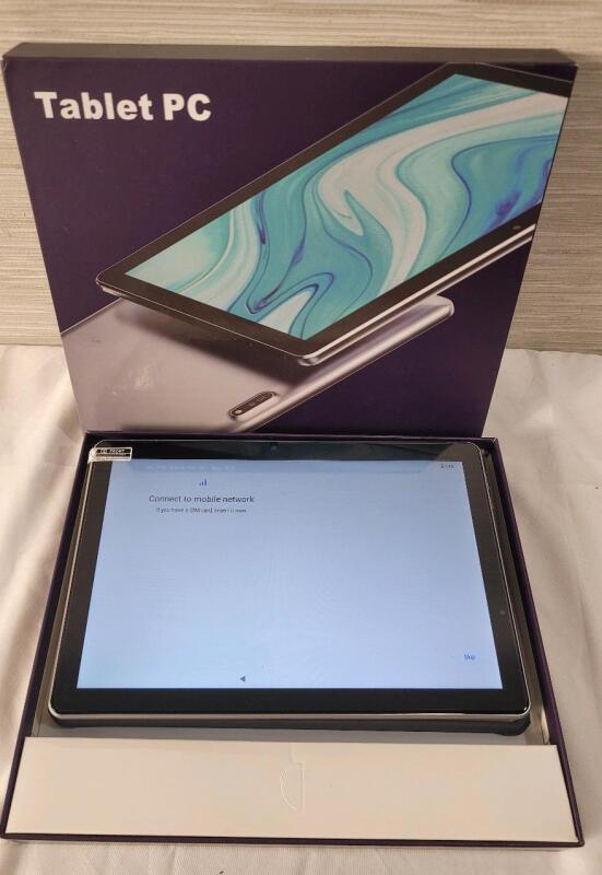 11" Android Tablet PC w/Charger & Case . Tested Powers Up , Set to Default Start-Up Settings .